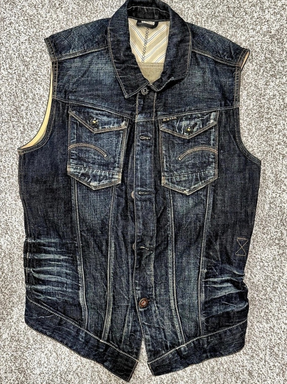 G-Star RAW Slim Tailor Sleeveless Denim Jacket Denim Vest in Blue